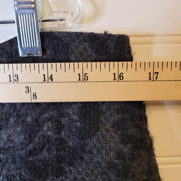 Ann Taylor Skirt Womens 10 Gray Black Damask Brocade Wool Blend Straight Lined - Picture 4 of 8